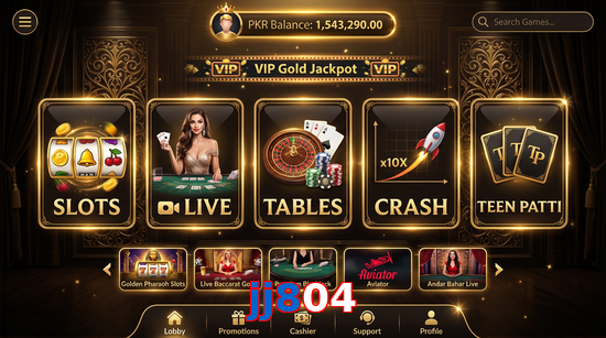 Main screen of Jj804 casino page for PK players